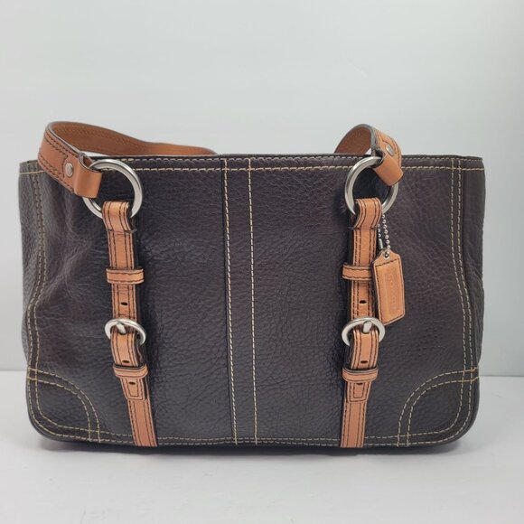Coach Handbags - Coach Chelsea Women's Brown Pebbled Leather 2 Handles Tote Bag
